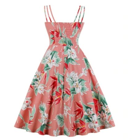 Rochie Stil Vintage Marime Plus Roz