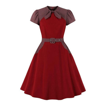 Rochie Trapez Anii 50 Bordeaux