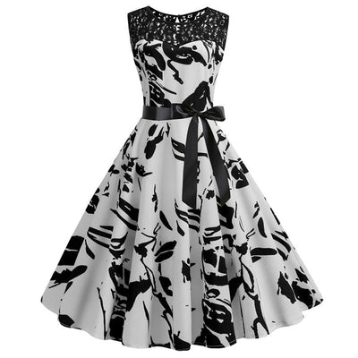 Rochie Alb-Negru Anilor 60