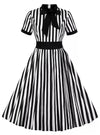 Rochie Trapez Vintage Cu Centura Cu Fundita