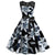Rochie Trapez Vintage Alb-Negru