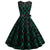 Rochie Trapez Vintage Verde Și Neagră