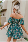 Rochie Verde Vintage Cu Flori