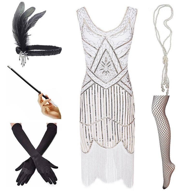 Rochie De Epocă 1920 Albă