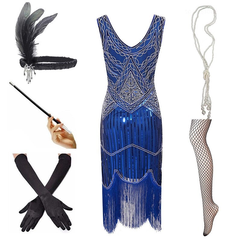 Rochie De Epocă 1920 Albastră