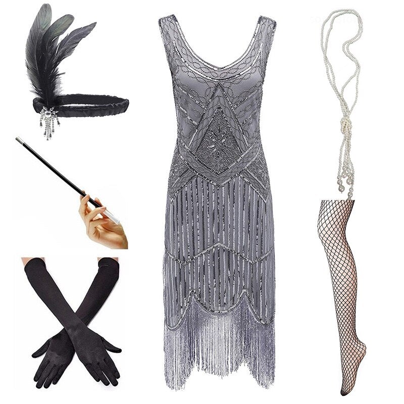 Rochie Vintage 1920 Gri