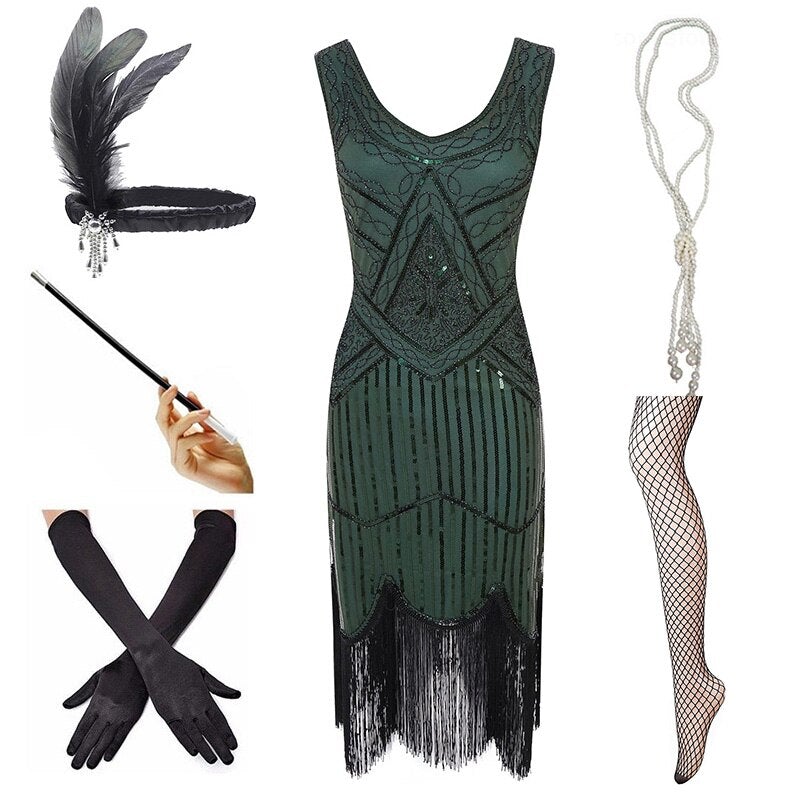 Rochie Vintage 1920 Verde