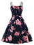 Rochie De Epocă 1950 Cu Trandafiri Roșii