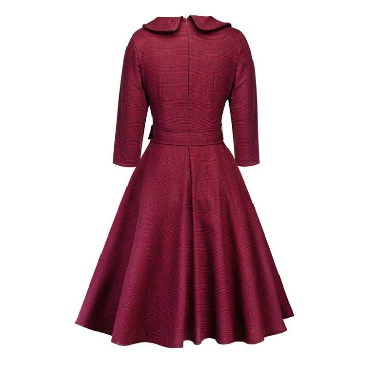 Rochie De Epocă Burgundă Anilor 50