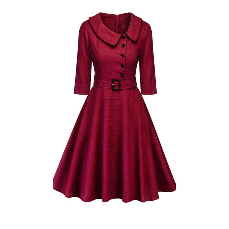 Rochie De Epocă Burgundă Anilor 50