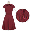 Rochie Vintage 50 Burgundy Cu Maneca Scurta