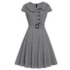 Rochie Vintage Anilor 50 Gri Cu Mâneci Scurte