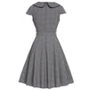 Rochie Vintage Anilor 50 Gri Cu Mâneci Scurte
