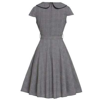 Rochie Vintage Anilor 50 Gri Cu Mâneci Scurte