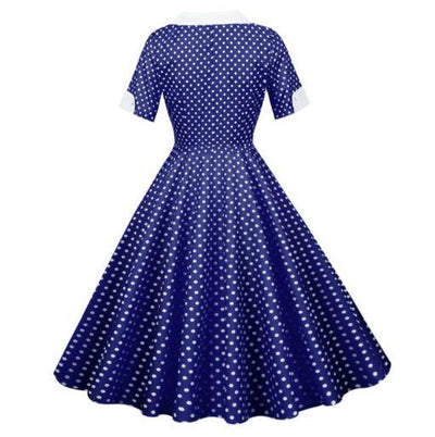 Rochie De Epocă Cu Buline Albastre Anii 50