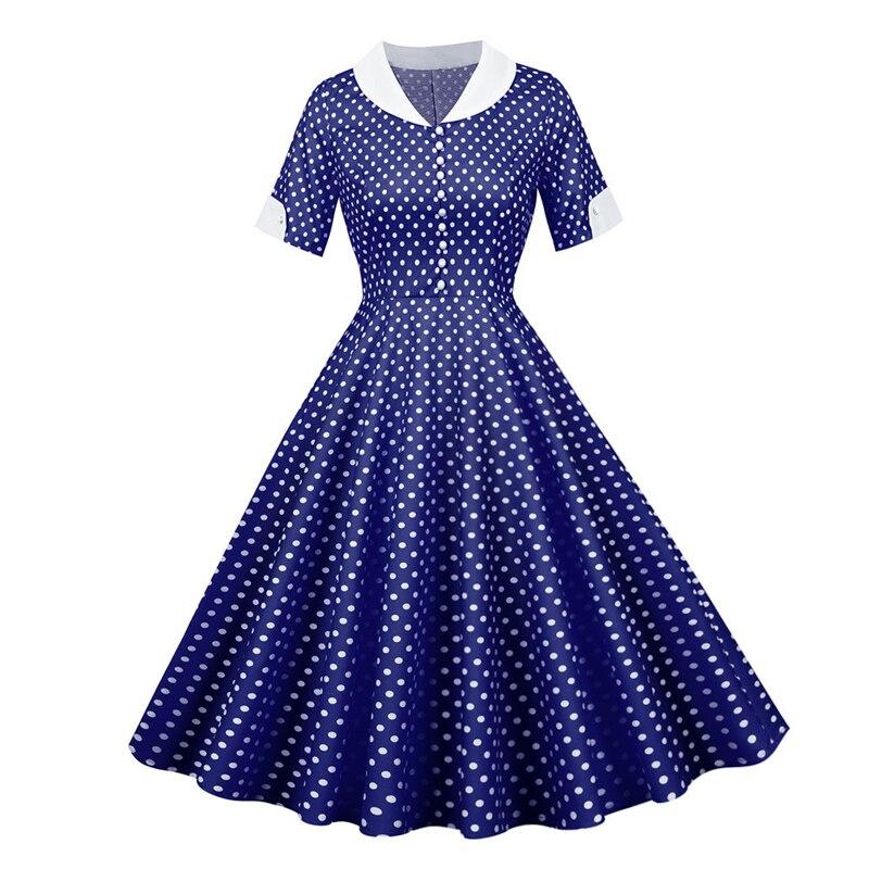 Rochie De Epocă Cu Buline Albastre Anii 50