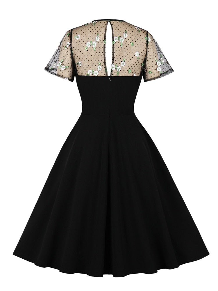 Rochie Neagră De Mărime Plus Vintage Anilor 50