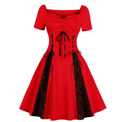 Rochie Roșie De Mărime Plus Vintage Anilor 50