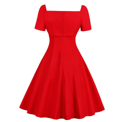 Rochie Roșie De Mărime Plus Vintage Anilor 50