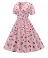 Rochie Vintage Anilor 60 Cherry