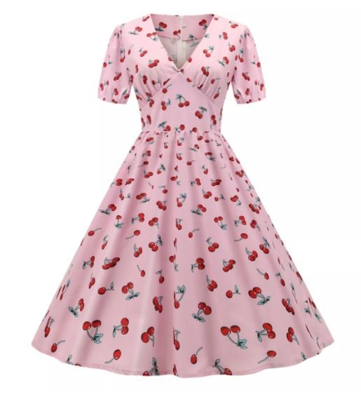 Rochie Vintage Anilor 60 Cherry
