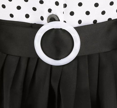 Rochie Alb-Negru De Epocă Anilor 60