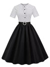 Rochie Alb-Negru De Epocă Anilor 60