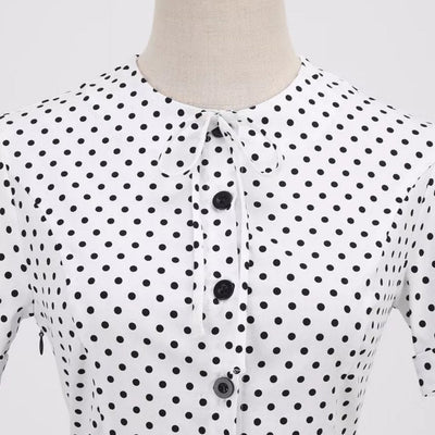 Rochie Alb-Negru De Epocă Anilor 60