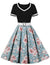 Rochie Vintage Cu Flori Negre Anilor 60