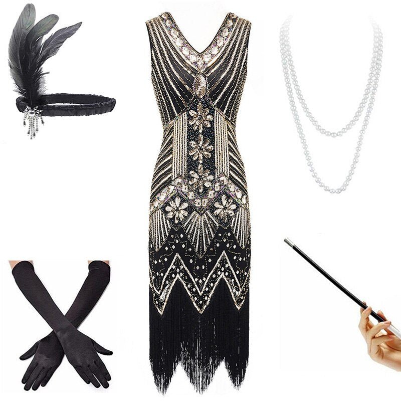Rochie Aurie De Epocă Anii 20