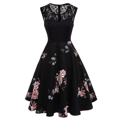 Rochie Vintage Ani 50 Plus Marime Neagra