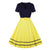 Rochie Vintage Din Anii 50 Bleumarin Și Galben