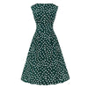 Rochie Vintage Cu Buline Albe, Verzi, Anii 50