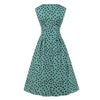 Rochie Verde Vintage Anilor 50 Cu Buline Negre