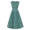 Rochie Verde Vintage Anilor 50 Cu Buline Negre