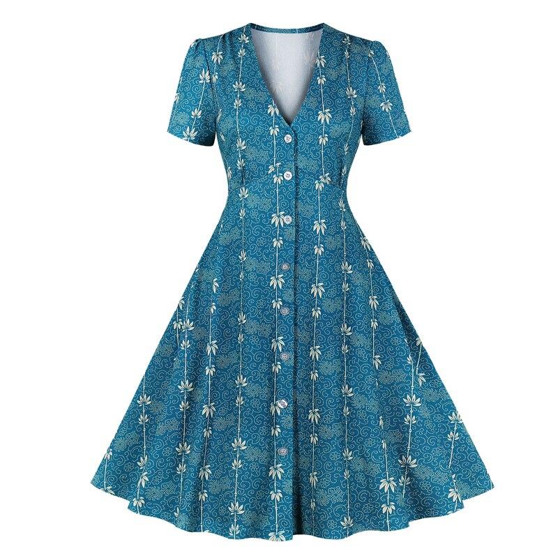 Rochie Vintage Albastră Country Din Anii 60