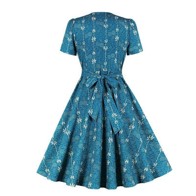 Rochie Vintage Albastră Country Din Anii 60