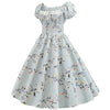 Rochie Vintage Cu Flori Albastre Din Anii 60