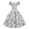 Rochie Vintage Cu Flori Albastre Din Anii 60