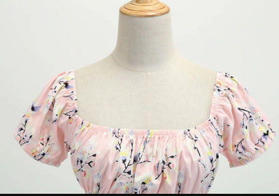 Rochie Vintage Cu Flori Roz Din Anii 60