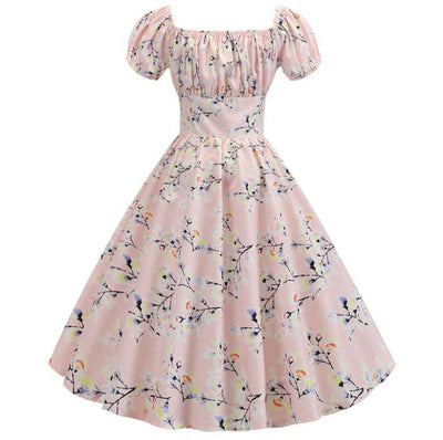 Rochie Vintage Cu Flori Roz Din Anii 60