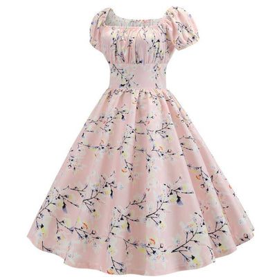 Rochie Vintage Cu Flori Roz Din Anii 60