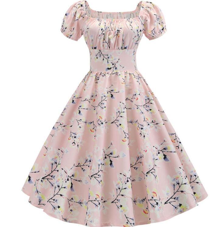 Rochie Vintage Cu Flori Roz Din Anii 60