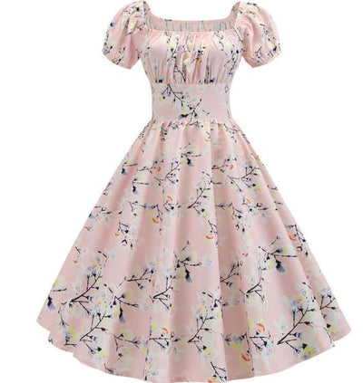 Rochie Vintage Cu Flori Roz Din Anii 60