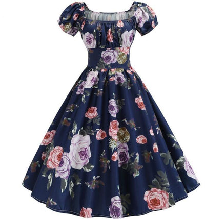 Rochie Vintage Anilor 60 Cu Trandafiri