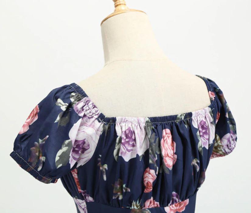 Rochie Vintage Anilor 60 Cu Trandafiri