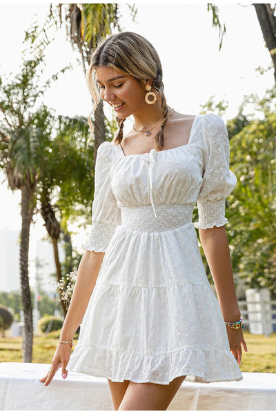 Rochie Vintage Cu Broderie Englezeasca
