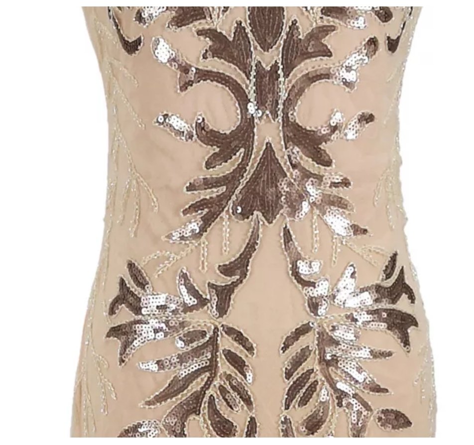 Rochie Art Deco Bej De Epocă Din Anii 1920