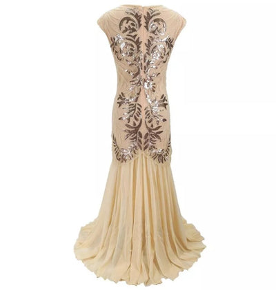 Rochie Art Deco Bej De Epocă Din Anii 1920