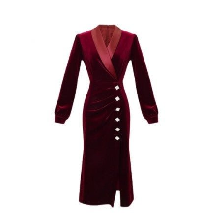 Rochie Vintage De Toamna Burgundy Anilor 40